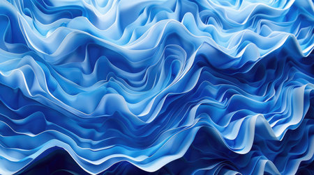 Background with volumetric blue waves, dynamic and flowing aquatic themeの素材
