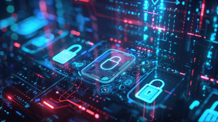 Cybersecurity concept, emphasizing internet protection and safety measuresの素材