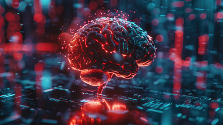 Conceptual design of a brain, emphasizing intelligence and cognitive functionsの素材