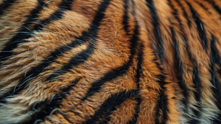 High-quality close-up of tiger fur, capturing the fine details and vibrant colors of the majestic animal's coatの素材
