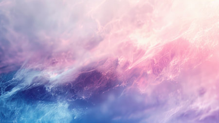 A serene abstract background with blurred textures and pastel hues.の素材