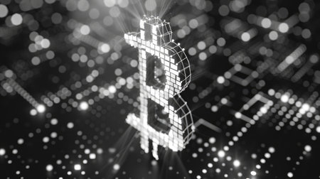Digital wallet icon in monochrome, dollar symbol and binary code, AI financial transactionsの素材