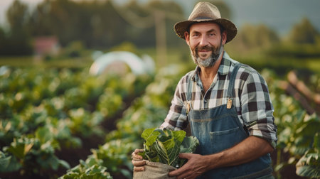 Businessman and farmer, agribusiness, rural agriculture growth, plantation.の素材