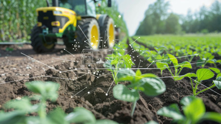 AI-driven crop monitoring system providing real-time analytics to farmers for better crop management.の素材