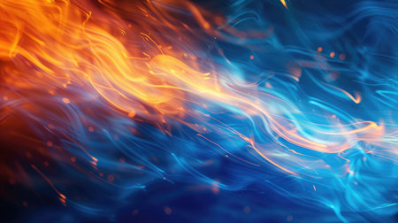 Vibrant blue and orange light texture overlay background, ideal for adding energy and color to designsの素材