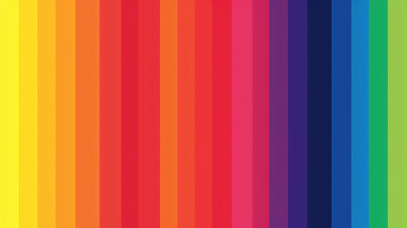 A bold and bright LGBT rainbow stripe background with a large, open space for text, perfect for banners and flyersの素材