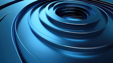 A high-tech abstract background with layered curved geometric shapes in metallic colors, symbolizing innovation and progressの素材