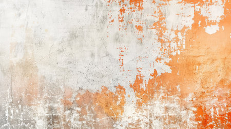 Horizontal grungy textured background with light orange and white blending, ideal for a worn, aged lookの素材