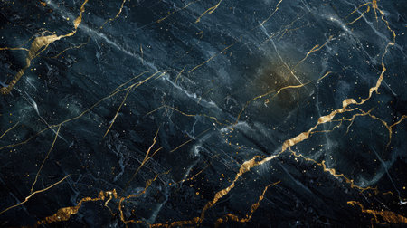 Black marble background with shimmering gold border, large empty area for placing text or graphics, perfect for creative presentation layoutsの素材