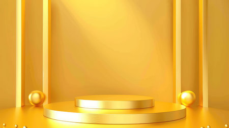 Chic yellow base with elegant finish, perfect for highlighting the best awards or high-end products. Vector imagesの素材