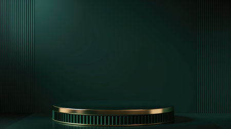 Elegant green base with refined design, suitable for showcasing the best awards or premium products. Vector imagesの素材