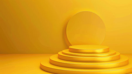 Elegant yellow base with refined design, suitable for showcasing the best awards or premium products. Vector imagesの素材