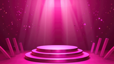 Luxurious pink base with stylish details, perfect for displaying top-tier awards or exclusive products. Vector imagesの素材