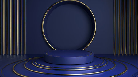 Refined indigo base, ideal for showcasing prestigious awards or luxury products. Vector imagesの素材