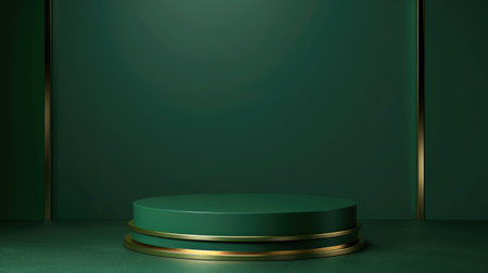 Refined green base, ideal for showcasing prestigious awards or luxury products. Vector imagesの素材