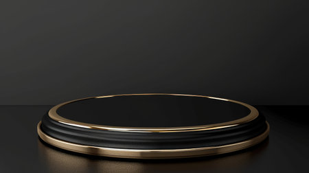 Luxurious black base for displaying prestigious awards or exclusive products. Vector imagesの素材