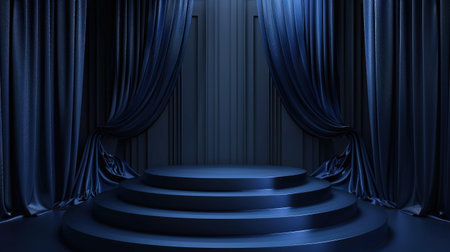 Sophisticated indigo base, ideal for showcasing prestigious awards or luxury product displays. Vector imagesの素材