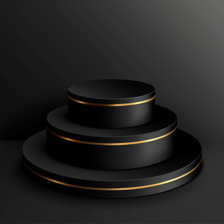 Elegant black base, ideal for showcasing prestigious awards or luxury productsの素材