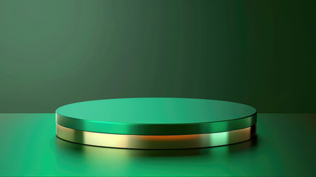 Elegant green base with sleek design, perfect for displaying prestigious awards or premium products. Vector imagesの素材