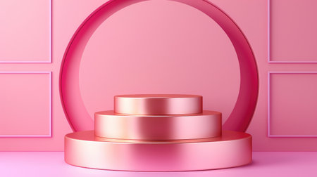 Luxurious pink base with stylish details, perfect for displaying top-tier awards or exclusive products. Vector imagesの素材