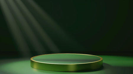 Sophisticated green base, ideal for showcasing prestigious awards or luxury product displays. Vector imagesの素材