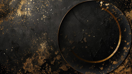 Premium black and gold background, perfect for wedding cards and grand event invitations. Elegant and luxurious design for award presentations.の素材