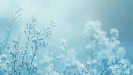 Peaceful pastel blue background, soft and comforting, providing a gentle visual appeal, with room for text in the centerの素材