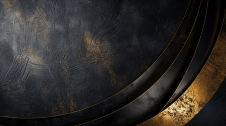 Black and gold award background, creative concept for premium wedding cards and luxury event invitations. Ideal for grand celebrations.の素材