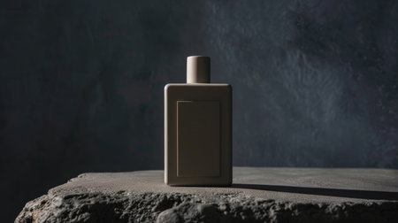 Radiate confidence: Beige tonal cream bottle with a dark backdrop, epitomizing the blend of beauty and boldness.の素材