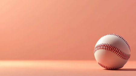 Minimalistic baseball background with ample space for text, perfect for a sports banner or promotional material.の素材