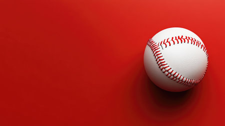 Simple background featuring a baseball with plenty of room for copy, ideal for sports-related banners or promotions.の素材