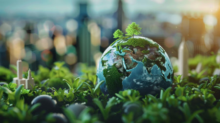 Educating communities about the importance of reducing waste and adopting eco-friendly habits to address global warming.の素材