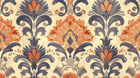 Vintage-inspired pattern background with intricate, retro designs in muted tones, evoking a sense of nostalgia.の素材