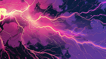 Dynamic comic abstract background with an electrifying thunder illustration, perfect for creating a sense of movement and actionの素材
