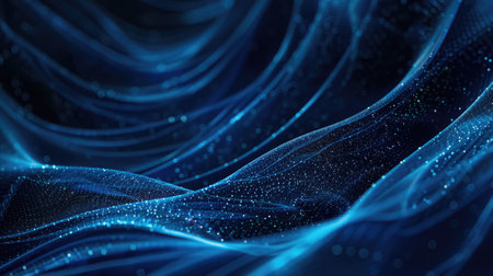 Abstract blue background with futuristic lines and curves, designed to accommodate text easily.の素材