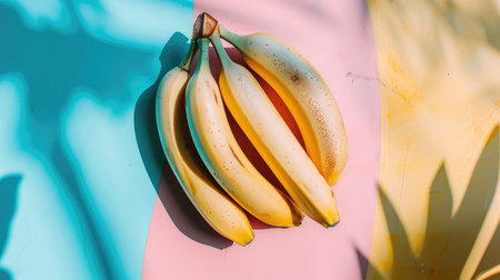 Vibrant photo of bananas, representing their versatility in recipes and snacksの素材