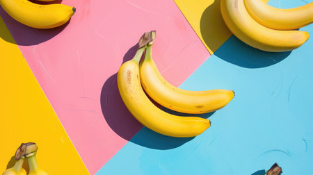 Vibrant photo of bananas, representing their versatility in recipes and snacksの素材