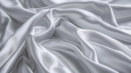 Experience the allure of luxury with this elegant white silver fabric, crafted with a sumptuous satin texture and a delicate natural blur for a sophisticated aestheticの素材