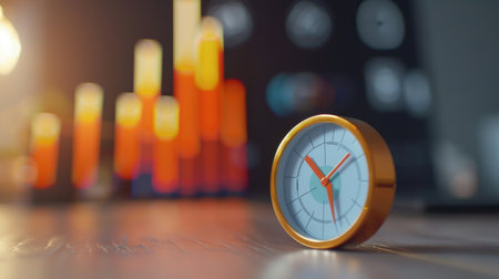 Showcase financial growth with a barometer chart, where increasing levels clearly indicate business progressの素材