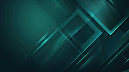 Abstract banner with dark teal geometric shapes, creating a modern and sleek background designの素材