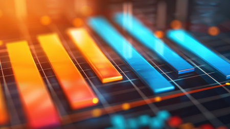 Illustrate business success with a barometer chart, highlighting increasing levels of financial growth and progress.の素材