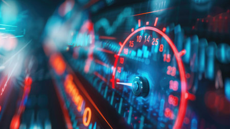 Track financial achievements with a barometer chart showing a steady upward trend in business growth levels.の素材