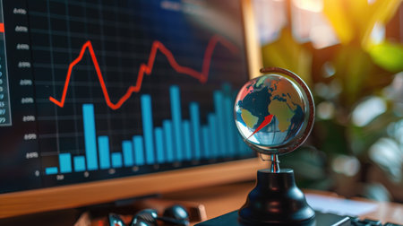 Track financial achievements with a barometer chart showing a steady upward trend in business growth levels.の素材