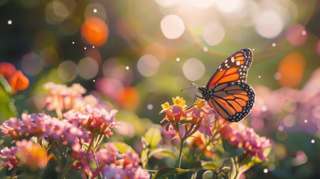 A serene garden with butterflies, highlighting themes of mental health resilience and personal transformation.の素材