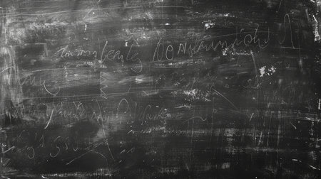 Close-up shot of a blank chalkboard texture, ideal for showcasing handwritten messages and artistic illustrations.の素材