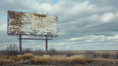 Blank billboard in a rural settingの素材