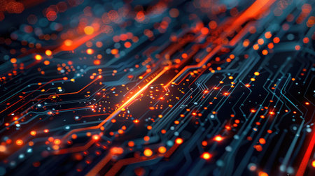 Tech intricacy: Abstract background depicting the complexity of algorithmic models and data flow, symbolizing the depth of modern technologyの素材