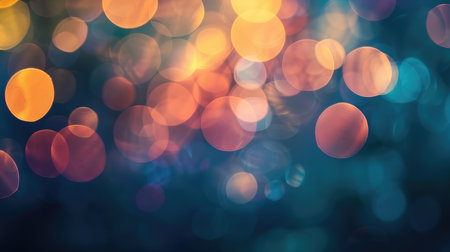 Blurred bokeh circles of light in various hues, crafting an abstract and magical background.の素材