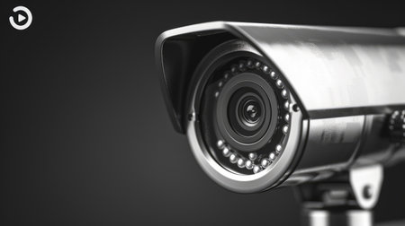High-resolution image of a sleek CCTV camera, part of a comprehensive home security system, ensuring safety and surveillanceの素材