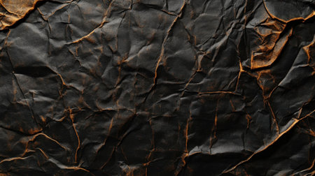 A detailed depiction of crumpled black and brown paper creating an artistic and textured background. This image offers a rich surface perfect for various design applications.の素材